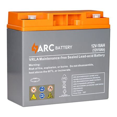 AKUARC 12/18 AH AGM  ARC BATTERY 