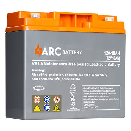 AKUARC 12/18 AH AGM  ARC BATTERY 