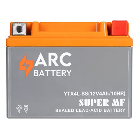 AKUARC 12/4 AH  YATAY (YTX4L-BS ) ARC BATTERY