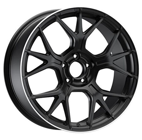 EMR-S1046-04 8.5x19" -5x112 ET38 66.6 Mat Black Lip Diamond Jant (4 Adet)