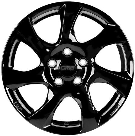 CMS-1060-22 6.5x16" -4x108 ET37.5 63.4 Complete Black Gloss Jant (4 Adet)