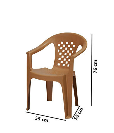 Omnipazar MT-GF147 Argento Plastik Bahçe Balkon Koltuk Sandalye 4'lü Set 