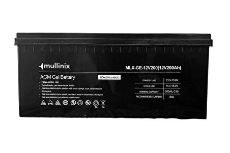 12V 200Ah Derin Döngülü AGM Jel Akü MLX-GE-12V200