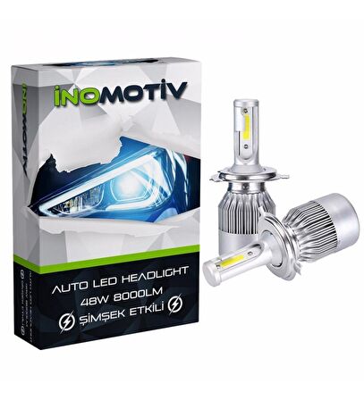 2 Adet H1 Turbo Fan Led Xenon 48W 8000LM 6500K Far Ampulü Zenon SERİES İNOMOTİV