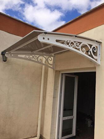 Metal Taşıyıcılı Kapı Üstü Pratik Sundurma 280x120 cm Md2