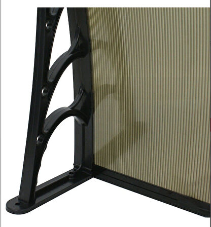 Kapı Üstü Pratik Sundurma 360 X 80 cm Siyah - Bronz
