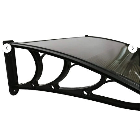 Kapı Üstü Pratik Sundurma 120 X 60 Cm Siyah Ayak-Bronz Levha