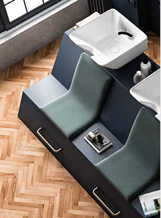 Seramik Kuaför Lavabosu 57 cm Beyaz Kadın Kare Yıkama Başlığı