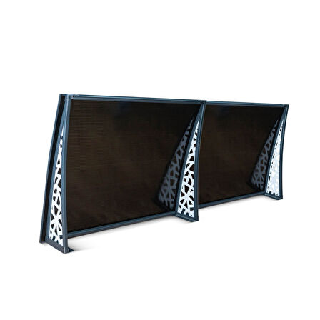 AZALEA Alüminyum Ayaklı Kapı Üstü Pratik Sundurma 135x105 cm Antrasit Gri