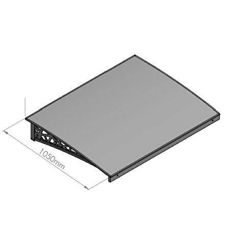 AZALEA Alüminyum Ayaklı Kapı Üstü Pratik Sundurma 135x105 cm Antrasit Gri