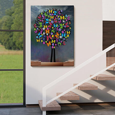 Kelebekler Ağacı Duvar Tablosu-6050