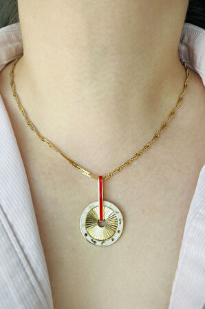 Beyaz Gökyüzü İkonları Gold Kolye Ucu Charm | 925 Ayar Gümüş