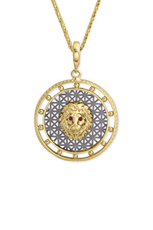 Altın Aslan Model Petekli Erkek Kolye