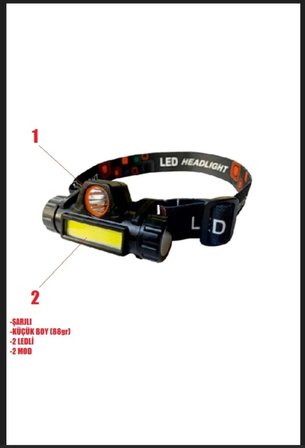 Cata Mira CT-9120 Şarjlı Kafa Feneri LED Güçlü Işık USB Baş Lambası