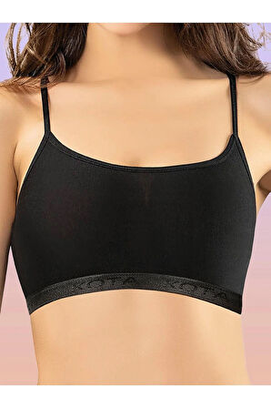 İp Askılı Toparlayıcı Büstiyer - Siyah