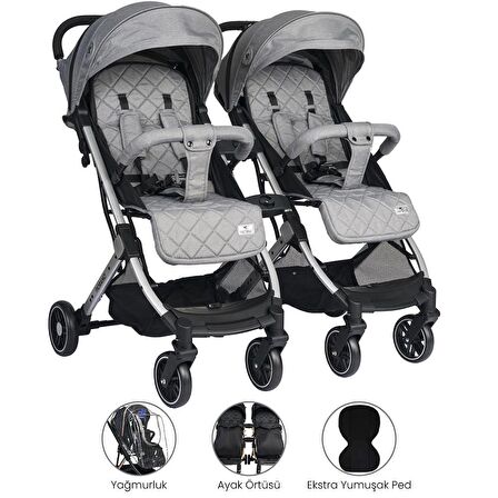 Lorelli Fiorano New Kabin İkiz Bebek Arabası - Dolphin Grey