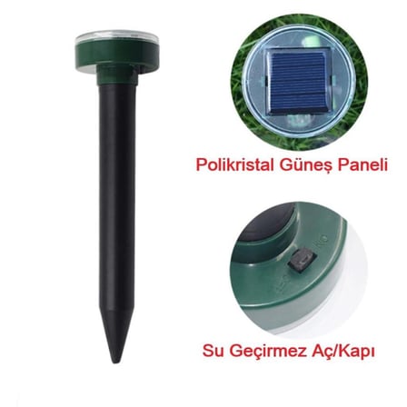 Solar Güneş Enerjili Akrep,Köstebek,Yılan Fare Kovucu 650m Etkili Yuvarlak