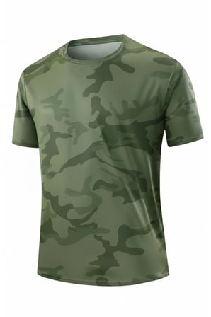 3'lü Erkek Nem Emici Hızlı Kuruma Atletik Teknik Kamuflaj Desenli Spor T-shirt Siyah-Gri-Haki
