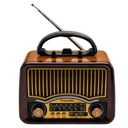 ProKAMA BK-7082BTS Solar Enerjili Şarjlı Nostaljik Retro Radyo