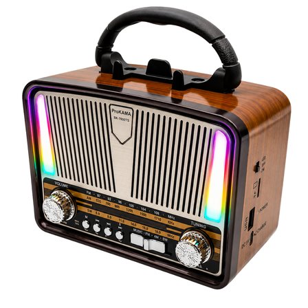 ProKAMA Nostaljik Tasarım Solarlı Bluetooth Radyo(YEDEK PİLİ)