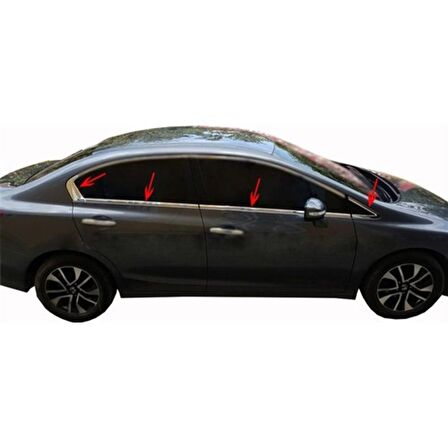 Honda Civic 9 Cam Çıtası 8 Prç Krom 2012 ve Sonrası