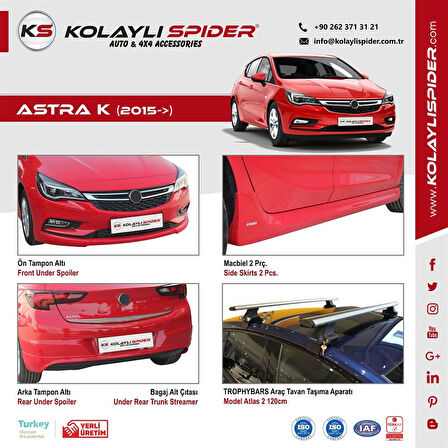 Opel Astra K HB Arka Tampon Altı (Fiber/Astarlı) 2015 ve Sonrası