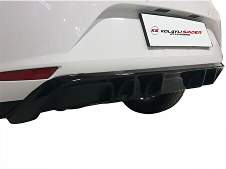 Seat Leon 3 5F Arka Orta Tampon (Difüzör) (Fiber/Astarlı) 2013 ve Sonrası