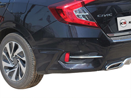 Honda Civic 10 Arka Tampon Altı 2 Prç (Fiber/Astarlı) 2016 ve Sonrası