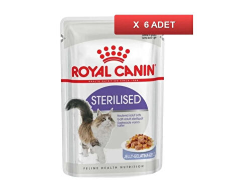 Royal Canin Sterilised Jelly Pouch Kısırlaştırılmış Yetişkin Kedi Maması 6 x 85 G