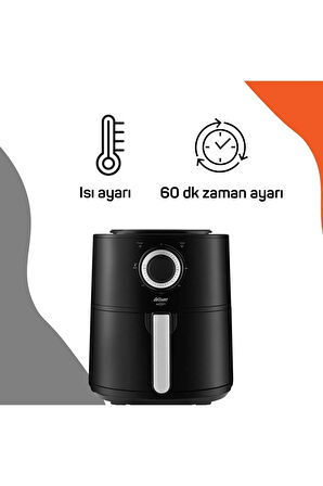 AR2062-B Airtasty Yağsız Fitöz Airfryer, 4 Litre Kapasite, Gümüş, Pişirme Kabı