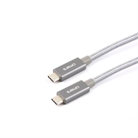 Omars Type-C 3.1 5Gbps 3A Örgülü Şarj ve Data Kablosu Gri 1.5 Metre