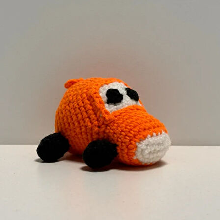Uretti - Ahmet 3816 -  Amigurumi Örgü Oyuncak  Araba  8 Cm - Turuncu