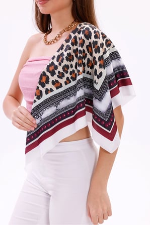 Safari Leopar Model Fular Bandana Şal Estascarf 70x70 Cm