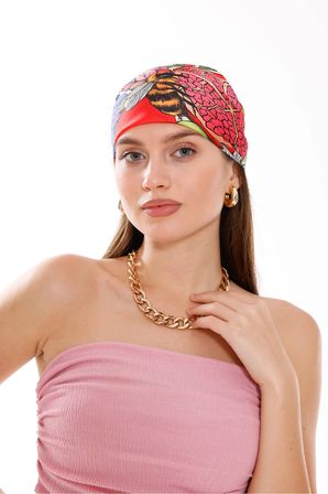 Çiçek Bahçesi Model Fular Bandana Şal Estascarf 70x70 Cm