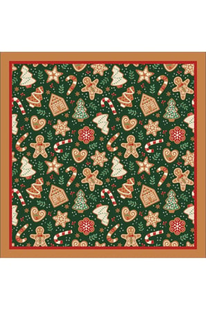 Yeni Sezon Yılbaşı Desenli Bandana Fular Yeni Yıl Hediyesi Şal Estascarf 70x70 Cm