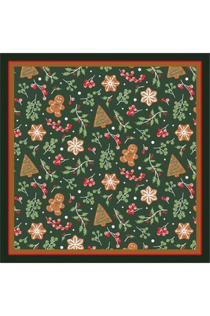 Yeni Sezon Yılbaşı Desenli Bandana Fular Yeni Yıl Hediyesi Şal Estascarf 70x70 Cm