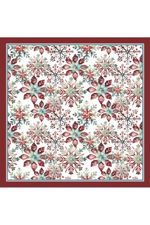 Yeni Sezon Yılbaşı Desenli Bandana Fular Yeni Yıl Hediyesi Şal Estascarf 70x70 Cm