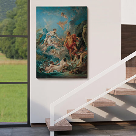 Juno, Aeolus'tan Rüzgarları Serbest Bırakmasını İstiyor, François Boucher Rönesans Tablosu-6061