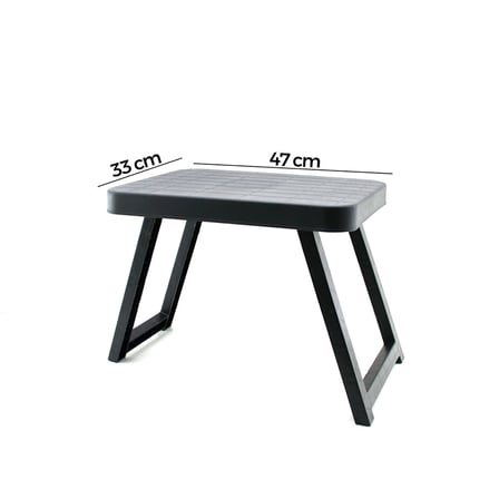 10 ADET KÜÇÜK= 47X33CM KAMP - PİKNİK MASASI SİYAH PLASTİK KATLANABİLİR AYAKLI=38CM