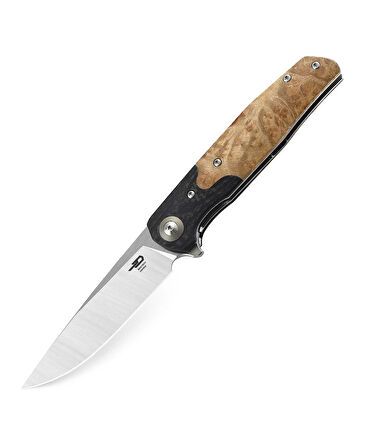 BESTECH ASCOT BG19D Ara Katman, Karbon Fiber Ve G10+ Lightburl Ahşap Saplı 3,82'' 14C28N Çakı