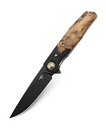 BESTECH ASCOT BG19E Karbon Fiber Ve G10+ Lightburl Ahşap Saplı Ara Katman 3,82'' 14C28N Çakı