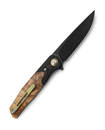 BESTECH ASCOT BG19E Karbon Fiber Ve G10+ Lightburl Ahşap Saplı Ara Katman 3,82'' 14C28N Çakı