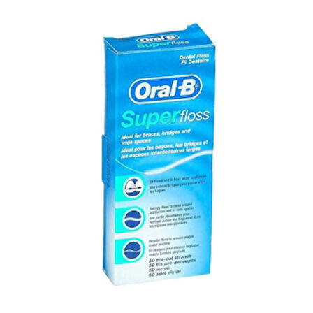 Oral-B Diş İpi Süper Floss 50'Li 1 Adet