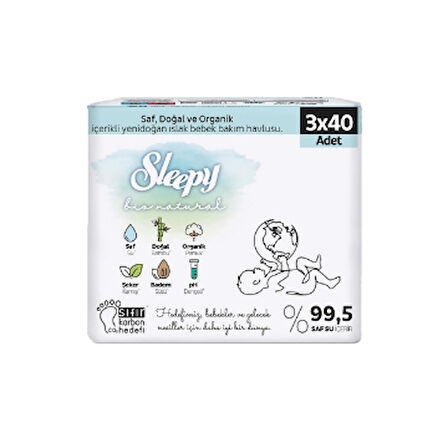 Sleepy Islak Havlu 3x40'Li Bio Yenidogan 1 Adet