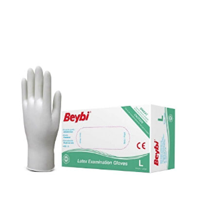 Beybi Latex Pudralı Eldiven (L) 100'Lü 2 Adet