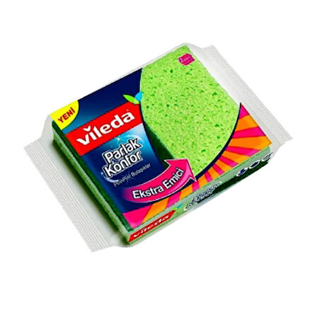 Vileda Bulaşık Süngeri 2'Li Parlak Konfor Düz 2 Adet