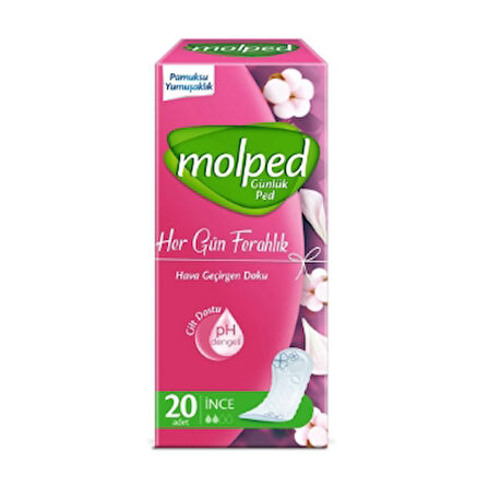 Molped Hergün Ferahlık Günlük Ped 20'Li 2 Adet