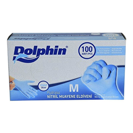 Dolphin Eldiven Mavi Nitril Medium 100'Lu 2 Adet