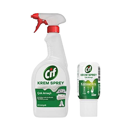Cif Krem Sprey 750 Ml. Amonyak + Serum 70 Ml. 3 Adet