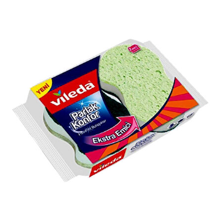 Vileda Bulaşık Süngeri 2'Li Parlak Konfor Oluklu 3 Adet